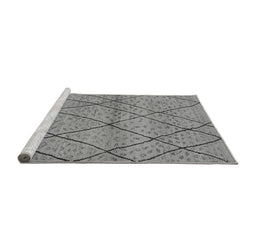 Sideview of Machine Washable Oriental Gray Industrial Rug, wshurb727gry