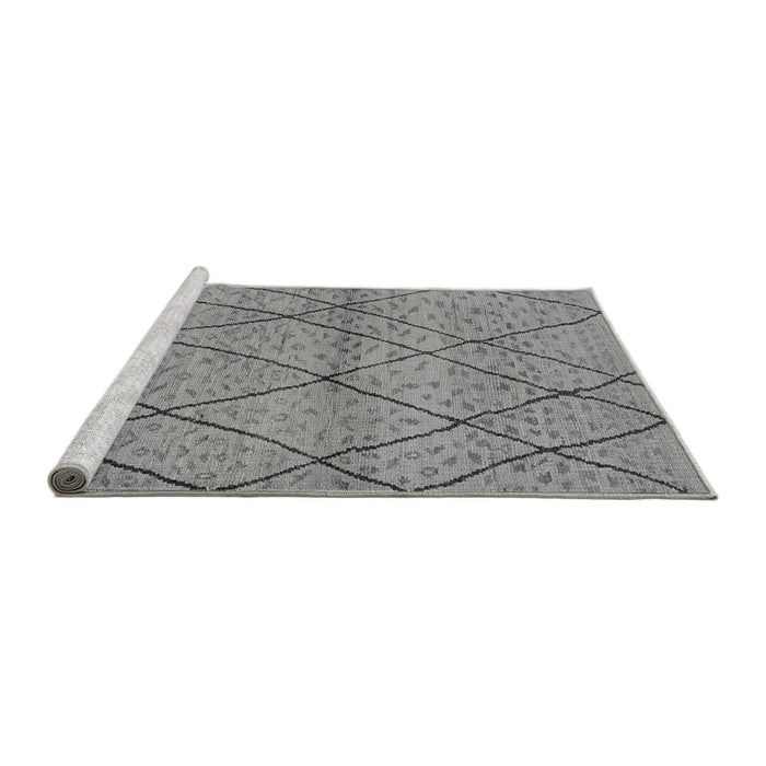 Sideview of Machine Washable Oriental Gray Industrial Rug, wshurb727gry