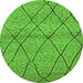 Round Oriental Green Industrial Rug, urb727grn