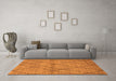 Machine Washable Oriental Orange Industrial Area Rugs in a Living Room, wshurb727org