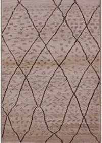 Machine Washable Industrial Modern Khaki Rose Pink Rug, wshurb727