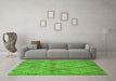 Machine Washable Oriental Green Industrial Area Rugs in a Living Room,, wshurb727grn