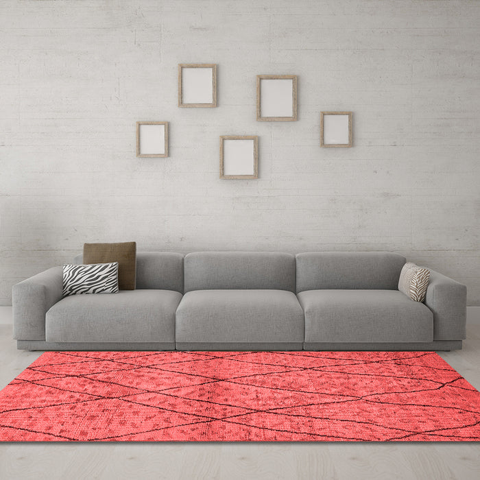 Industrial Red Washable Rugs