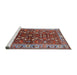 Sideview of Machine Washable Industrial Modern Tomato Red Rug, wshurb728