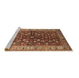 Sideview of Machine Washable Oriental Brown Industrial Rug, wshurb728brn