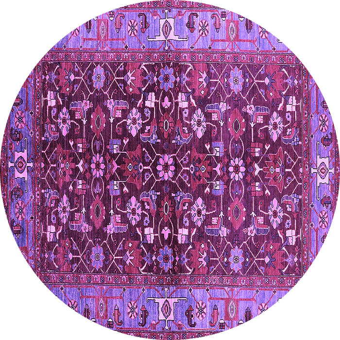 Round Oriental Purple Industrial Rug, urb728pur