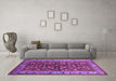 Machine Washable Oriental Purple Industrial Area Rugs in a Living Room, wshurb728pur