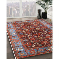 Mid-Century Modern Red Oriental Rug, urb728