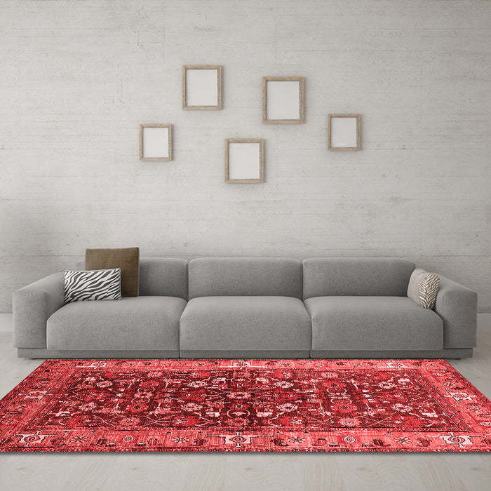 Industrial Red Washable Rugs