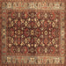 Square Oriental Brown Industrial Rug, urb728brn