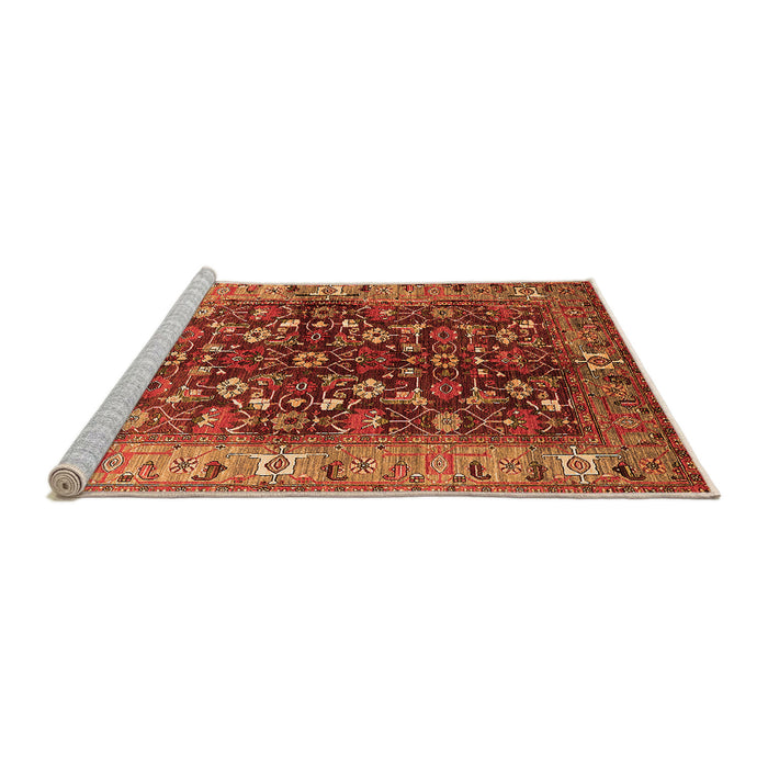 Sideview of Machine Washable Oriental Orange Industrial Area Rugs, wshurb728org
