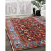 Mid-Century Modern Red Oriental Rug in Family Room, urb728