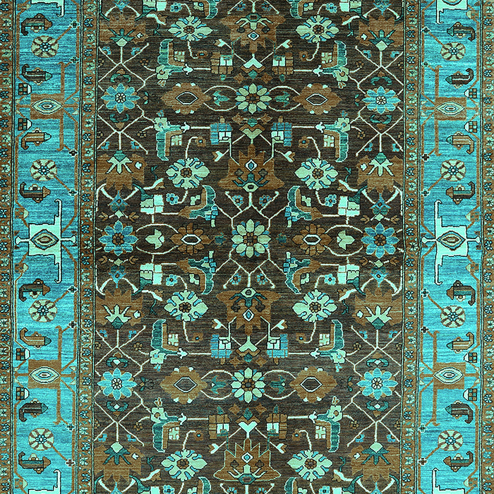 Machine Washable Oriental Turquoise Industrial Area Rugs, wshurb728turq