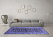 Machine Washable Oriental Blue Industrial Rug in a Living Room, wshurb728blu