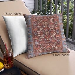 Front View of Mid-Century Modern Urban Square Tomato Red Throw Pillow, 18 inch by 18 inch, pwurb728