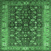 Square Machine Washable Oriental Emerald Green Industrial Area Rugs, wshurb728emgrn