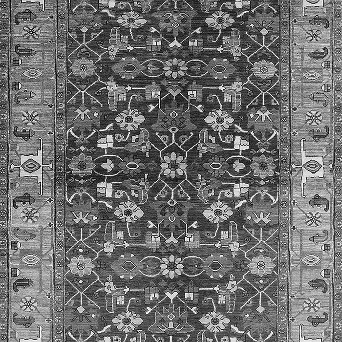 Machine Washable Oriental Gray Industrial Rug, wshurb728gry