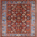 Square Mid-Century Modern Red Oriental Rug, urb728