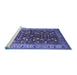 Sideview of Machine Washable Oriental Blue Industrial Rug, wshurb728blu