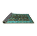 Sideview of Oriental Turquoise Industrial Rug, urb728turq