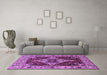Machine Washable Oriental Purple Industrial Area Rugs in a Living Room, wshurb729pur