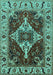 Machine Washable Oriental Turquoise Industrial Area Rugs, wshurb729turq