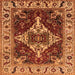 Square Oriental Orange Industrial Rug, urb729org