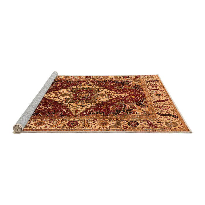 Sideview of Machine Washable Oriental Orange Industrial Area Rugs, wshurb729org