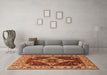 Machine Washable Oriental Orange Industrial Area Rugs in a Living Room, wshurb729org