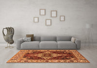 Machine Washable Oriental Orange Industrial Rug, wshurb729org