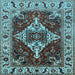 Square Oriental Light Blue Industrial Rug, urb729lblu