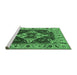 Sideview of Machine Washable Oriental Emerald Green Industrial Area Rugs, wshurb729emgrn