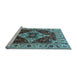 Sideview of Machine Washable Oriental Light Blue Industrial Rug, wshurb729lblu