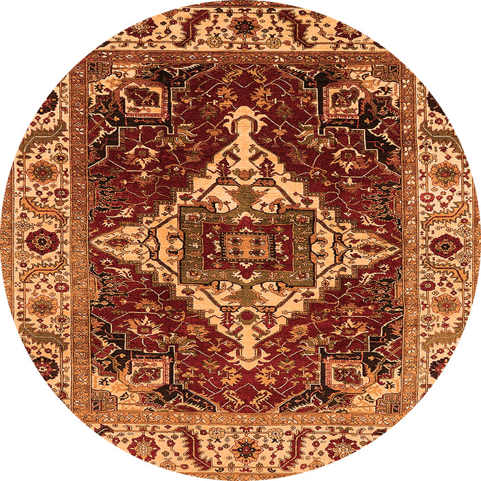 Round Oriental Orange Industrial Rug, urb729org