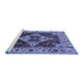 Sideview of Machine Washable Oriental Blue Industrial Rug, wshurb729blu