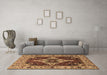 Machine Washable Oriental Brown Industrial Rug in a Living Room,, wshurb729brn