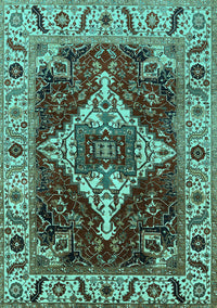 Oriental Turquoise Industrial Rug, urb729turq