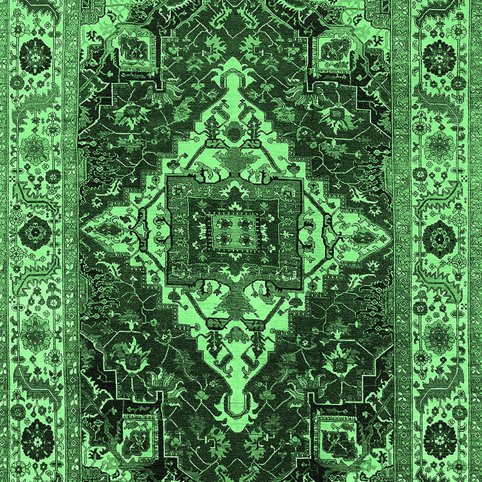 Machine Washable Oriental Emerald Green Industrial Area Rugs, wshurb729emgrn