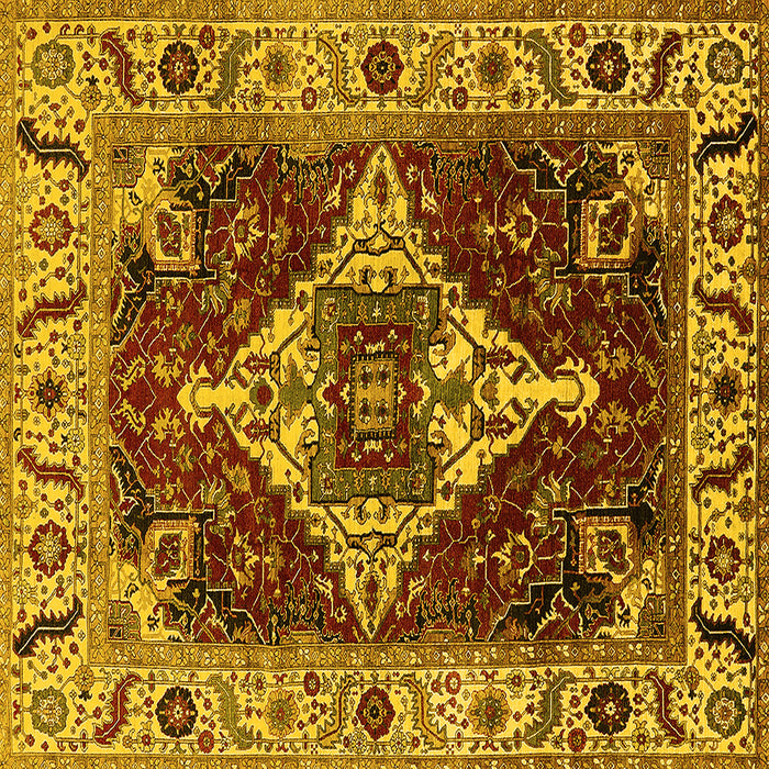Square Oriental Yellow Industrial Rug, urb729yw