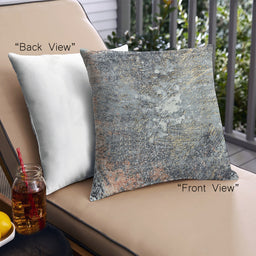 Front View of Mid-Century Modern Urban Square Carbon Gray Throw Pillow, 18 inch by 18 inch, pwurb72