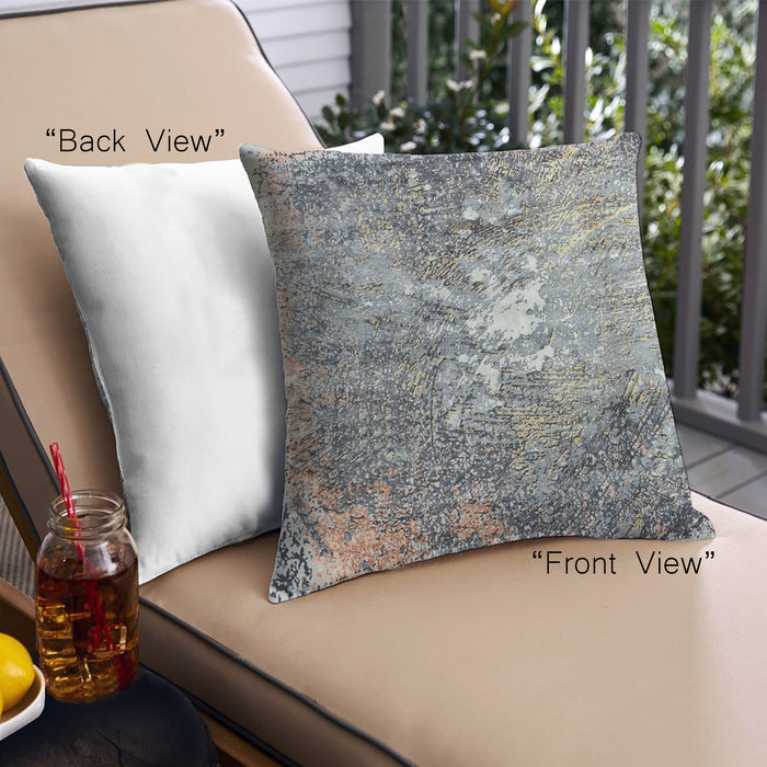 Front View of Mid-Century Modern Urban Square Carbon Gray Throw Pillow, 18 inch by 18 inch, pwurb72