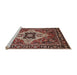 Sideview of Machine Washable Industrial Modern Camel Brown Rug, wshurb730