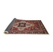 Sideview of Mid-Century Modern Camel Brown Oriental Rug, urb730