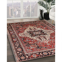 Mid-Century Modern Camel Brown Oriental Rug, urb730