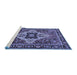 Sideview of Machine Washable Oriental Blue Industrial Rug, wshurb730blu