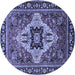 Round Oriental Blue Industrial Rug, urb730blu