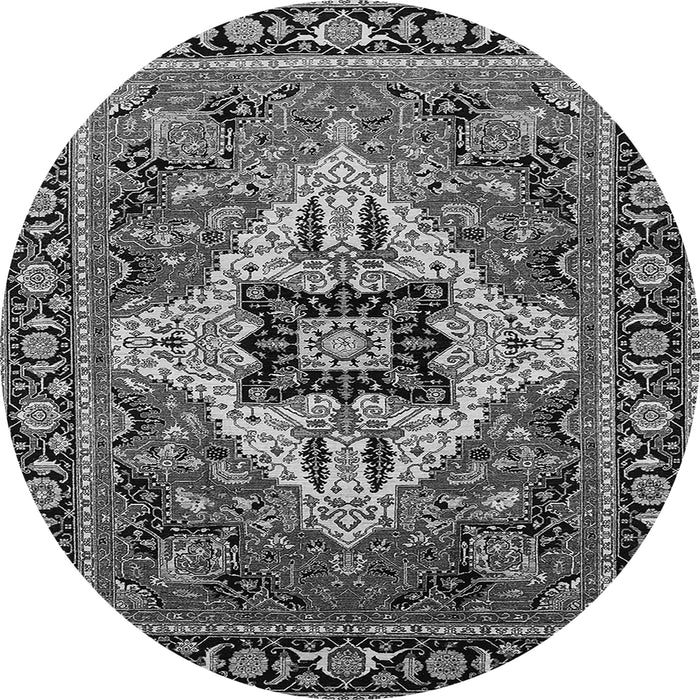 Round Oriental Gray Industrial Rug, urb730gry