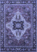 Machine Washable Oriental Blue Industrial Rug, wshurb730blu