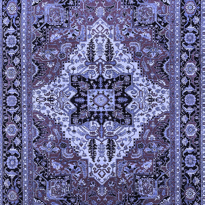 Machine Washable Oriental Blue Industrial Rug, wshurb730blu
