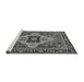 Sideview of Machine Washable Oriental Gray Industrial Rug, wshurb730gry